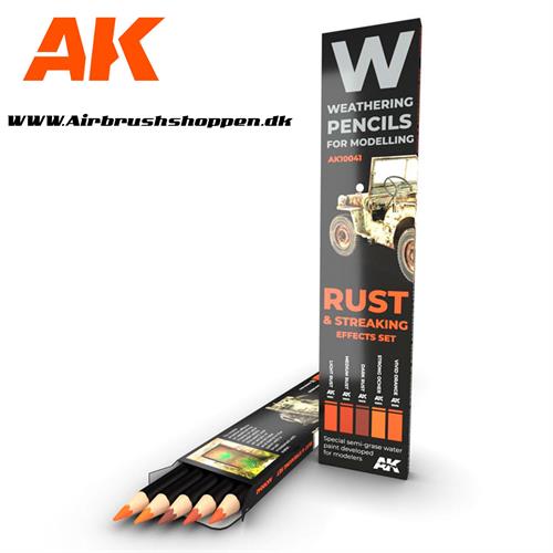 Weathering blyant sæt RUST & STREAKING: EFFECTS SET - AK10041 AK-Interactive.